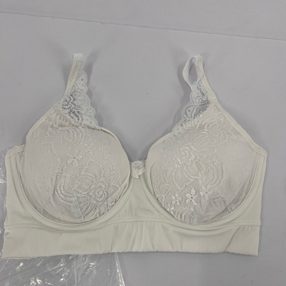 Rhonda Shear Butterknit No Wire Underwire Bra with Lace new medium